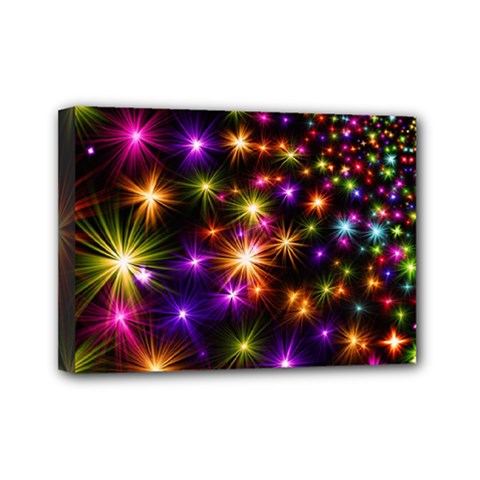 Star Colorful Christmas Abstract Mini Canvas 7  X 5  (stretched) by Dutashop