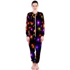 Star Colorful Christmas Abstract Onepiece Jumpsuit (ladies)  by Dutashop