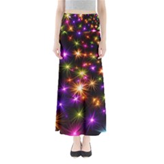 Star Colorful Christmas Abstract Full Length Maxi Skirt by Dutashop