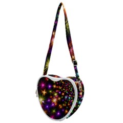 Star Colorful Christmas Abstract Heart Shoulder Bag by Dutashop