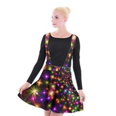 Star Colorful Christmas Abstract Suspender Skater Skirt by Dutashop