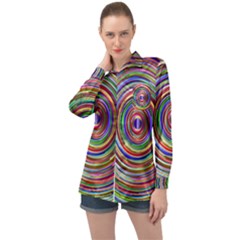 Vectors Background Long Sleeve Satin Shirt