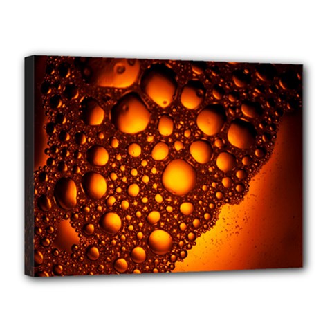 Bubbles Abstract Art Gold Golden Canvas 16  X 12  (stretched) by Dutashop