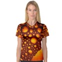 Bubbles Abstract Art Gold Golden V-Neck Sport Mesh Tee View1