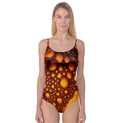 Bubbles Abstract Art Gold Golden Camisole Leotard  by Dutashop