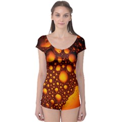 Bubbles Abstract Art Gold Golden Boyleg Leotard  by Dutashop