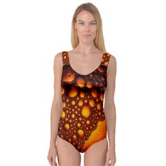 Bubbles Abstract Art Gold Golden Princess Tank Leotard  by Dutashop