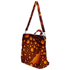 Bubbles Abstract Art Gold Golden Crossbody Backpack by Dutashop