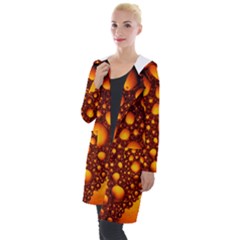 Bubbles Abstract Art Gold Golden Hooded Pocket Cardigan by Dutashop