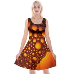 Bubbles Abstract Art Gold Golden Reversible Velvet Sleeveless Dress by Dutashop