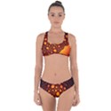 Bubbles Abstract Art Gold Golden Criss Cross Bikini Set View1