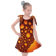 Bubbles Abstract Art Gold Golden Kids  Tie Up Tunic Dress by Dutashop