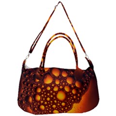 Bubbles Abstract Art Gold Golden Removal Strap Handbag by Dutashop