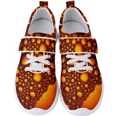 Bubbles Abstract Art Gold Golden Men s Velcro Strap Shoes by Dutashop