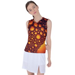 Bubbles Abstract Art Gold Golden Women s Sleeveless Sports Top