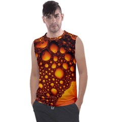 Bubbles Abstract Art Gold Golden Men s Regular Tank Top by Dutashop