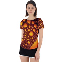 Bubbles Abstract Art Gold Golden Back Cut Out Sport Tee