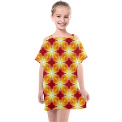 Background Boxes Seamless Kids  One Piece Chiffon Dress