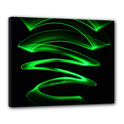 Green Light Painting Zig-zag Canvas 20  X 16  (stretched)