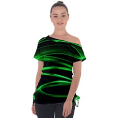 Green Light Painting Zig-zag Tie-up Tee