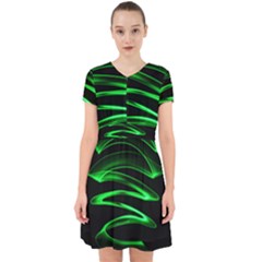 Green Light Painting Zig-zag Adorable In Chiffon Dress by Dutashop