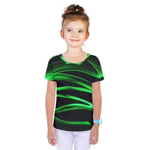 Green Light Painting Zig-zag Kids  One Piece Tee by Dutashop