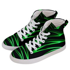 Green Light Painting Zig-zag Men s Hi-top Skate Sneakers by Dutashop