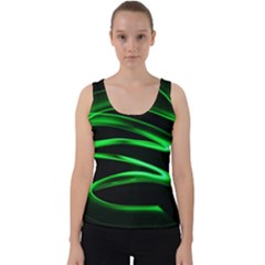 Green Light Painting Zig-zag Velvet Tank Top