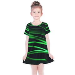 Green Light Painting Zig-zag Kids  Simple Cotton Dress by Dutashop