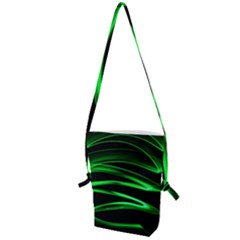 Green Light Painting Zig-zag Folding Shoulder Bag