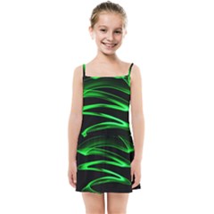 Green Light Painting Zig-zag Kids  Summer Sun Dress