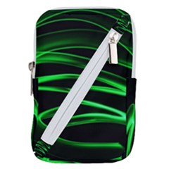 Green Light Painting Zig-zag Belt Pouch Bag (large) by Dutashop