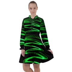 Green Light Painting Zig-zag All Frills Chiffon Dress by Dutashop