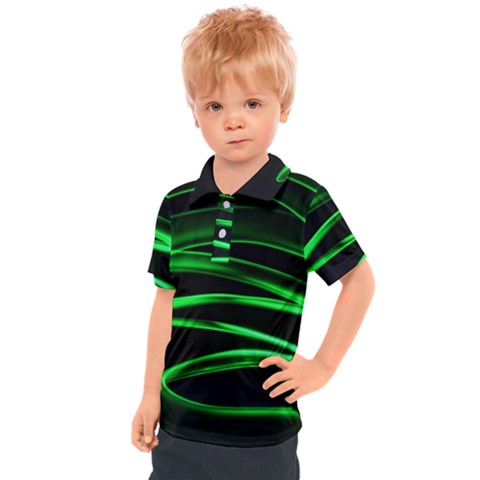 Green Light Painting Zig-zag Kids  Polo Tee by Dutashop