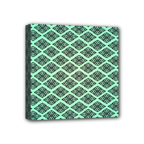 Pattern Texture Geometric Pattern Green Mini Canvas 4  X 4  (stretched) by Dutashop