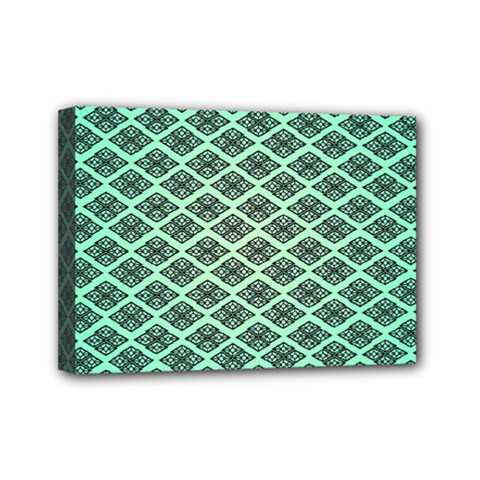 Pattern Texture Geometric Pattern Green Mini Canvas 7  X 5  (stretched) by Dutashop