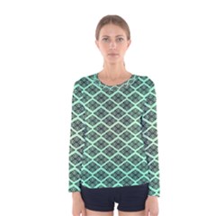 Pattern Texture Geometric Pattern Green Women s Long Sleeve Tee