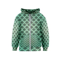 Pattern Texture Geometric Pattern Green Kids  Zipper Hoodie