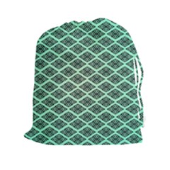 Pattern Texture Geometric Pattern Green Drawstring Pouch (2xl) by Dutashop