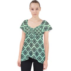 Pattern Texture Geometric Pattern Green Lace Front Dolly Top