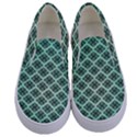 Pattern Texture Geometric Pattern Green Kids  Canvas Slip Ons View1