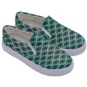 Pattern Texture Geometric Pattern Green Kids  Canvas Slip Ons View3