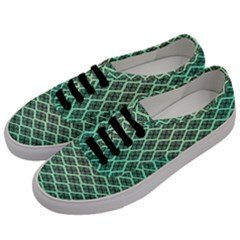 Pattern Texture Geometric Pattern Green Men s Classic Low Top Sneakers by Dutashop