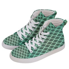 Pattern Texture Geometric Pattern Green Women s Hi-top Skate Sneakers by Dutashop