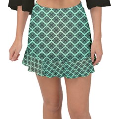 Pattern Texture Geometric Pattern Green Fishtail Mini Chiffon Skirt