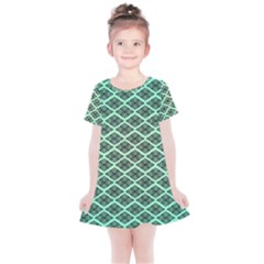 Pattern Texture Geometric Pattern Green Kids  Simple Cotton Dress