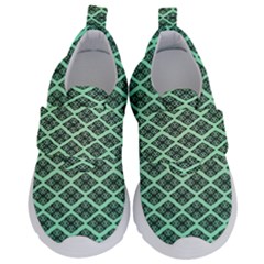 Pattern Texture Geometric Pattern Green Kids  Velcro No Lace Shoes