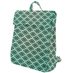 Pattern Texture Geometric Pattern Green Flap Top Backpack