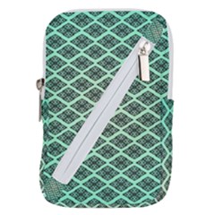 Pattern Texture Geometric Pattern Green Belt Pouch Bag (small)