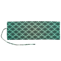 Pattern Texture Geometric Pattern Green Roll Up Canvas Pencil Holder (m)